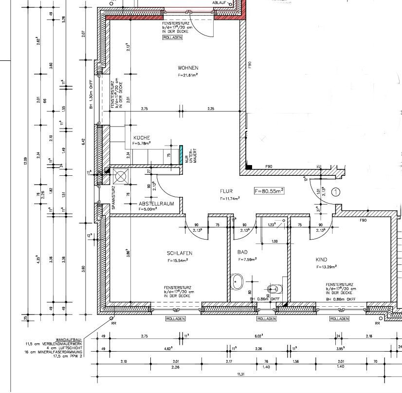 Erstbezug im Neubau: 3 Zimmer auf ca. 84,41 m² im Erdgeschoss tollem Balkon