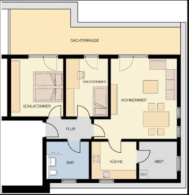 Tolle 3-Zimmer-Staffelgeschosswohnung mit Dachterrasse zu vermieten! Wohnfläche ca. 81m²